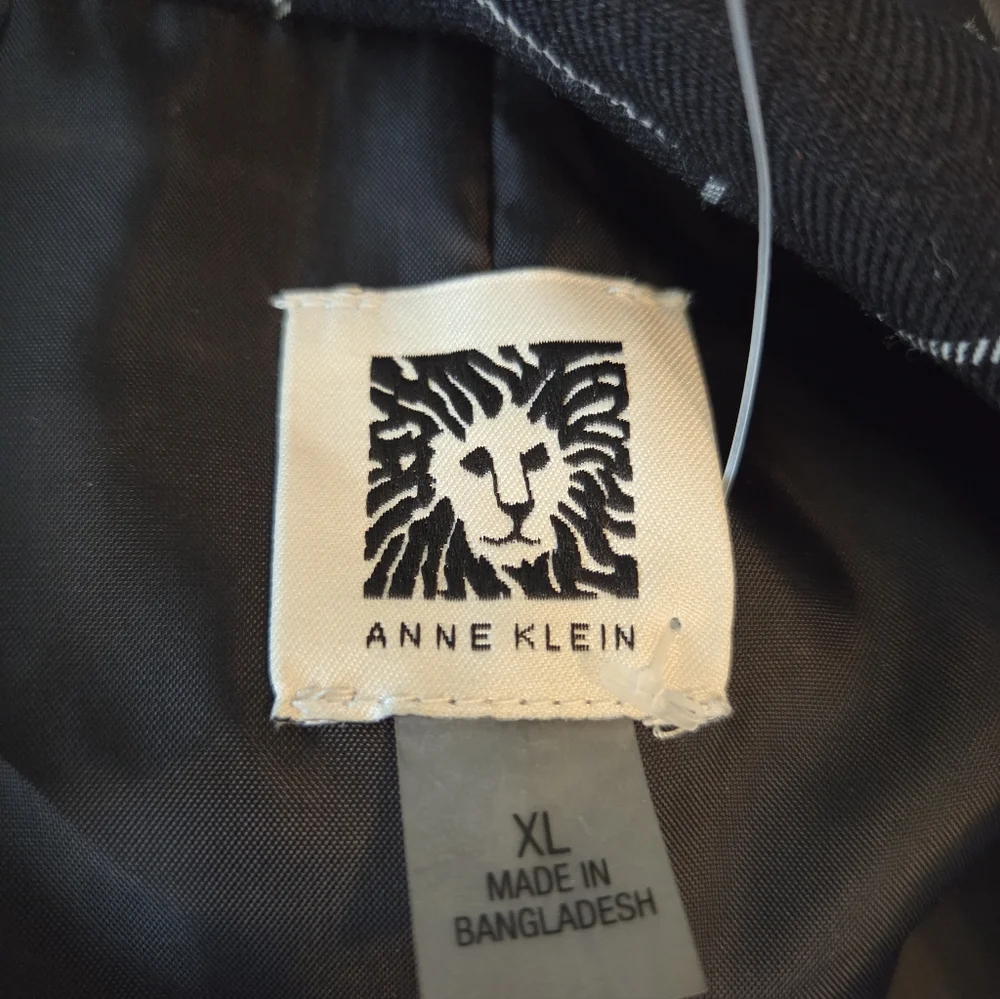 Anne Klein Blazer Jacket Black White Plaid No Button Size XL - Picture 3 of 3